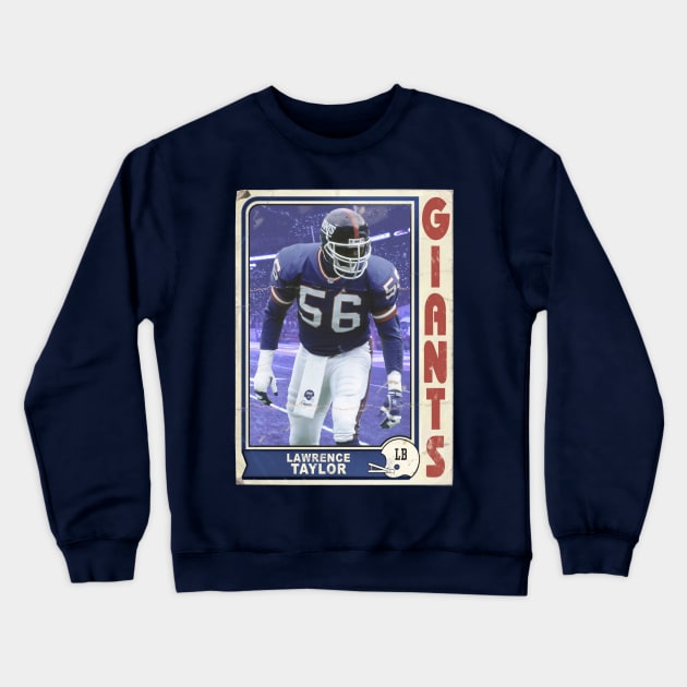 Retro Lawrence Taylor Football Trading Card Crewneck Sweatshirt by darklordpug